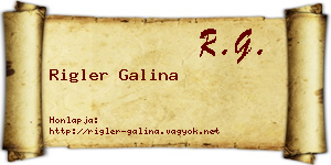 Rigler Galina névjegykártya